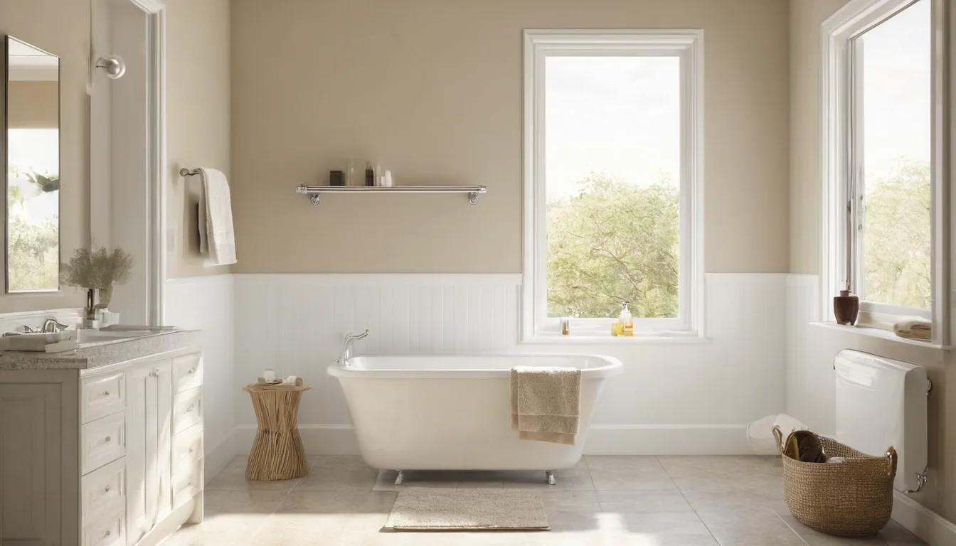 A smiling homeowner in Waukegan looking at a walk-in tub with an open door in a bright bathroom
